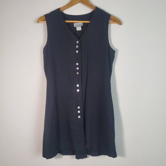Women's 90s Vintage Top Black 5/6 Sleeveless Goth Grunge Business Casual - Picture 2 of 14